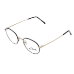 Occhiali da vista Clark K1043 oro blu con montatura rotonda in metallo sottile e aste dorate