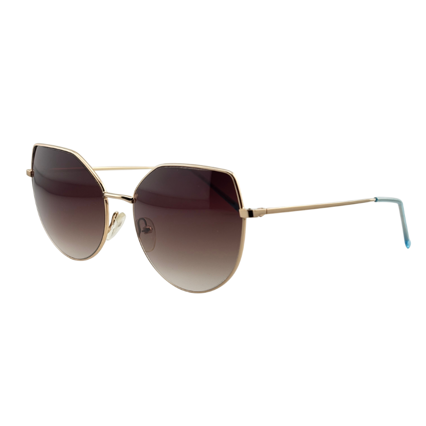 Occhiali da sole Clark 1084 C20 donna oro marrone sfumato 8025101200656 con montatura in metallo dorato e forma butterfly