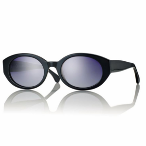 occhiali da sole Centrostyle S053052001013 ovali neri lucidi con lenti scure