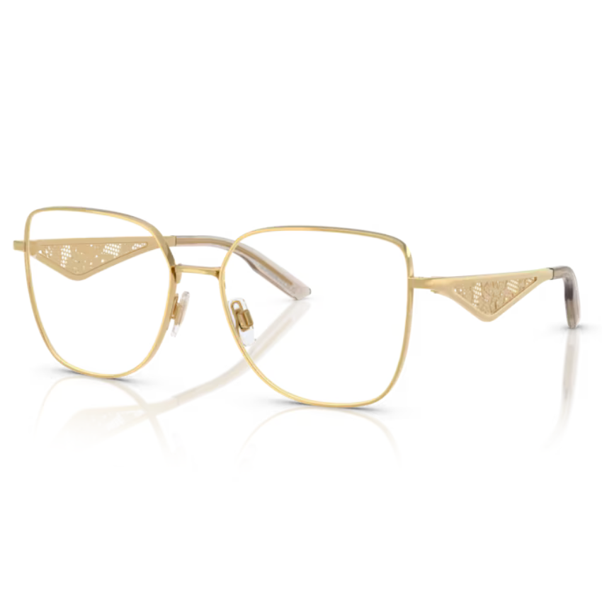 Occhiali da vista Dolce & Gabbana 1358 VISTA 2, montatura in metallo dorato full rim con naselli regolabili, design Statement elegante per donna