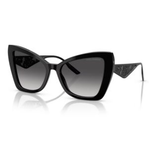 Occhiali da sole Dolce & Gabbana 4489 SOLE 501/8G, full rim in acetato nero con lenti grigio sfumato, design audace e sofisticato per donna