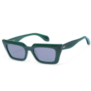 Occhiali da sole donna Gigi Studios GS1040 Thrive 025 30S in acetato verde e champagne con lenti grigie