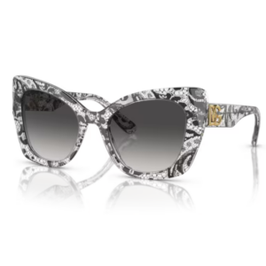 Dolce Gabbana 0DG4405 32878G occhiali da sole donna cat eye butterfly acetato pizzo nero lenti grigie sfumate eleganza italiana lusso