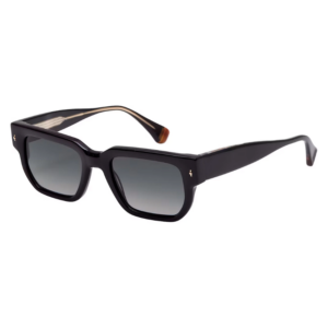 Gigi Studios Cobain 06558/1 occhiali da sole squadrati acetato nero lucido lenti grigie sfumate design spagnolo artigianale stile grunge chic
