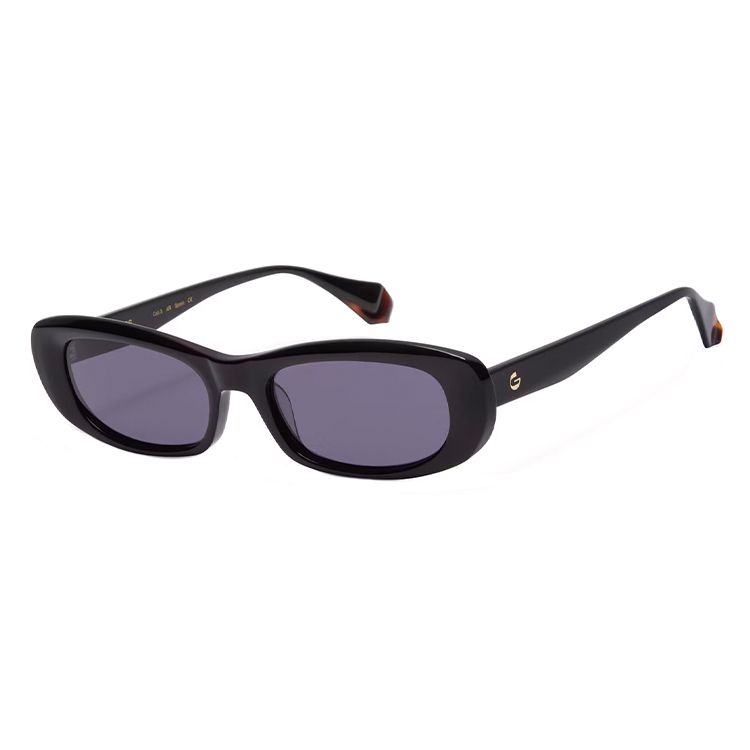 Gigi Studios 6898 Piper 1 occhiali da sole donna montatura acetato nero rettangolare compatta lenti viola scuro