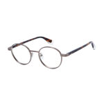 GIGI Studios Hawking 6849 montatura rotonda argento metallo acetato