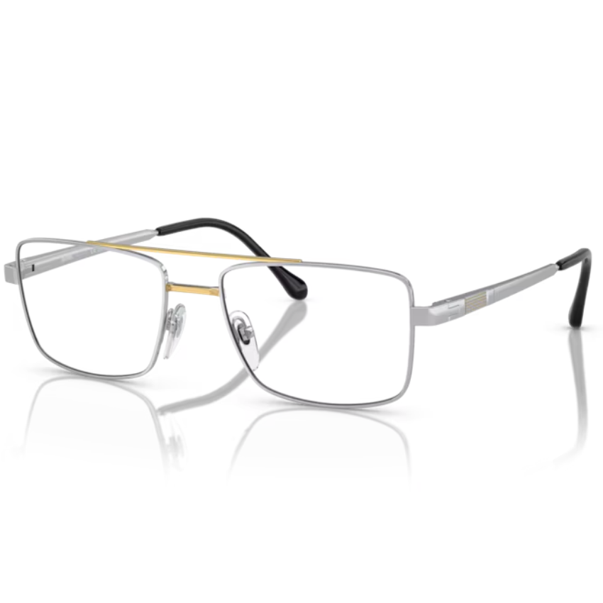 Sferoflex-2296-131-argento-oro-montatura-metallo-forma-square-cerniera-flessibile-aste-sottili