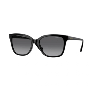 Vogue 5426S W44/T3 oversize in acetato nero con lenti fumé su sfondo bianco