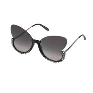 Atelier Swarovski SK0270-6501B 01B nero occhiali da sole forma butterfly farfalla acetato pavé cristalli swarovski lenti grigie sfumate donna