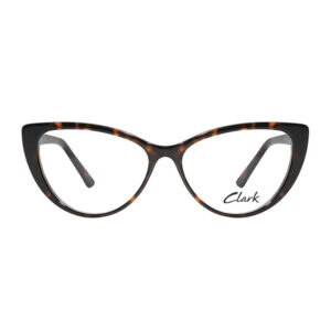 Occhiali da vista CLARK 1264 donna cat-eye in acetato havana chiaro full rim su sfondo bianco
