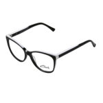 Occhiali da vista CLARK 1289 donna cat-eye bicolor nero-avorio in acetato full rim su sfondo bianco
