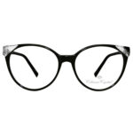 Trevi Coliseum CL217 001 occhiali donna acetato nero forma rotonda dettagli crystal