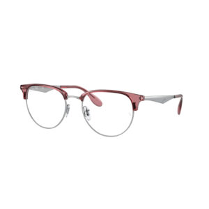 Montatura da vista Ray-Ban RX6396 3131 clubmaster rosso trasparente e argento