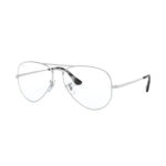 Occhiali da vista Ray-Ban RX6489 Aviator 2501 metallo argento con doppio ponte