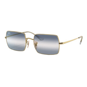 Ray-Ban 1969 Rectangle 001/GA occhiali da sole oro con lenti blu sfumate