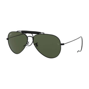Occhiale Ray-Ban RB3030 L9500 modello Outdoorsman in metallo nero con lenti verdi