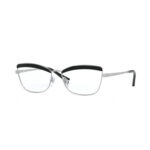 Occhiali da vista Vogue 4164 323 donna farfalla in metallo argentato con dettagli neri su sfondo bianco