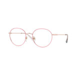 Occhiali da vista Vogue 4177 5075 donna farfalla in metallo rosa oro con profili rosa lucido su sfondo bianco