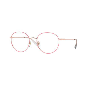 Occhiali da vista Vogue 4177 5075 donna farfalla in metallo rosa oro con profili rosa lucido su sfondo bianco