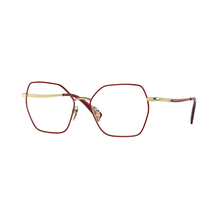 Occhiali da vista Vogue 4196 280 donna irregolari in metallo oro rosso full-rim su sfondo bianco