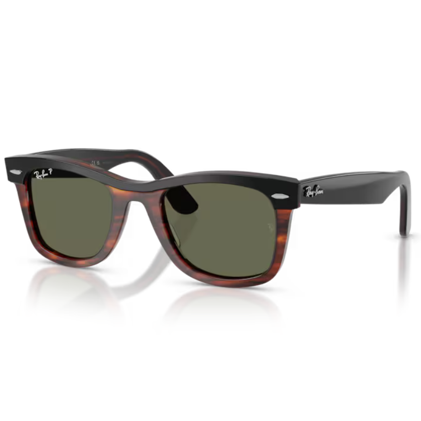 Ray-Ban Wayfarer RB2240 144058 occhiali da sole in acetato nero con lenti verdi