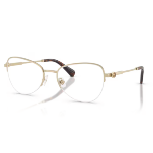 Swarovski SK1032 4028 occhiali da vista donna forma cat-eye metallo oro pallido semi-rimless cristalli Swarovski aste