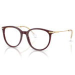 Swarovski SK2009 1008 occhiali da vista donna forma tonda acetato burgundy bordeaux cristalli Swarovski aste