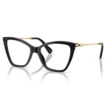 Swarovski 2051 1001 – occhiali da vista Swarovski 2051 neri donna con dettaglio cristallo e aste oro