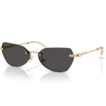Swarovski 7038 400487 – occhiali donna oro Swarovski con lenti scure e cristalli sulle aste