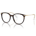 Swarovski SK2009 1002 montatura acetato tartarugato havana scuro forma rotonda geometrica cristalli aste gioiello occhiali vista donna
