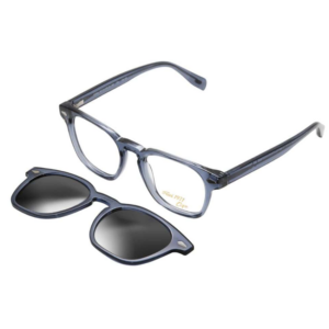 Occhiali Clark K1542 C2 uomo clip on blu con montatura trasparente e lenti grigio sfumato