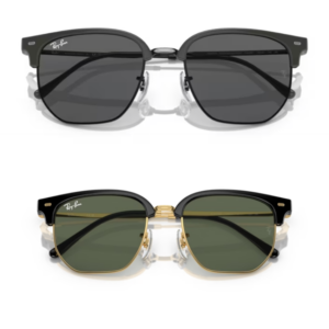 Occhiali da sole Ray‑Ban Clubmaster Classic combo padre e figlio con montature nero e nero/dorato