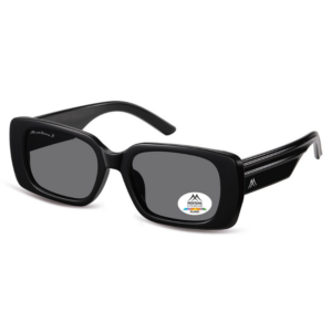 Occhiali da sole unisex Montana MP194 nero polarizzati rettangolari con montatura nero lucido e lenti fumo