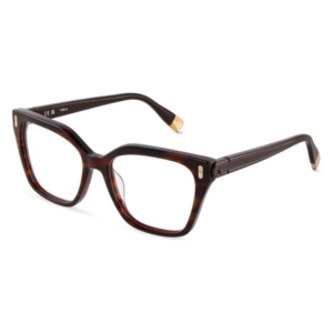 Occhiali da vista Furla VFUA95 0C10 donna avana con montatura squadrata havana lucida e dettagli dorati