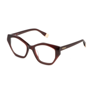 Occhiali da vista Furla VFU869 0848 donna bordeaux squadrati eleganti acetato lucido