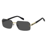 Occhiali da sole Marc Jacobs MARC 902/S RHL/IR uomo oro nero rettangolari rimless eleganti lenti grigio scuro