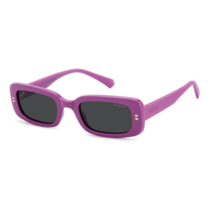 Polaroid Kids PLD 8071/S fucsia rettangolare bambina lenti grigio polarizzate rivetti oro