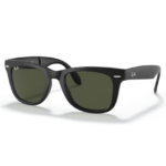 Ray-Ban RB4105 Wayfarer Folding nero opaco 601S lenti G-15 verde pieghevole unisex