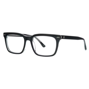 Tonny TY48350A C4 uomo nero cristallo rettangolare acetato bi-color logo T argento