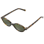Occhiali da sole Clark S 4202 tartarugati con lenti verdi e forma rotonda