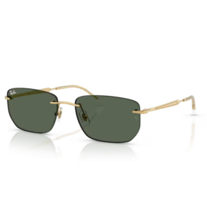 Occhiali Ray-Ban 0RB3768 001/71 oro arista unisex con montatura in metallo dorato e lenti verde scuro