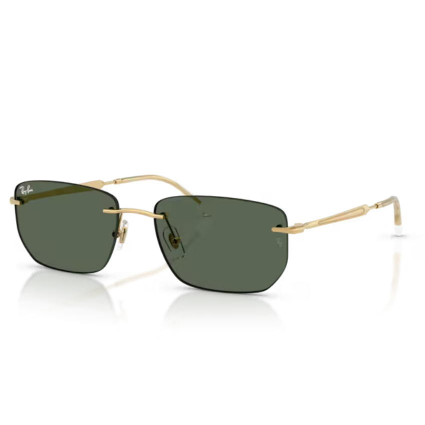 Occhiali Ray-Ban 0RB3768 001/71 oro arista unisex con montatura in metallo dorato e lenti verde scuro