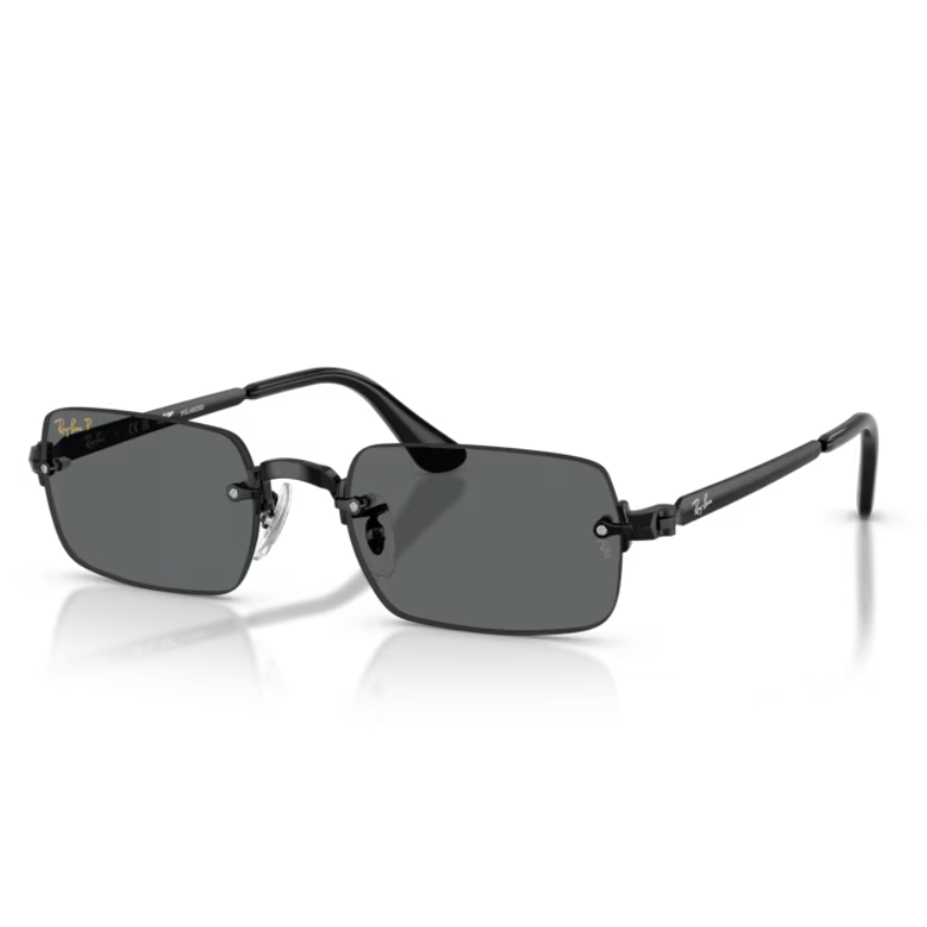 Occhiali da sole Ray-Ban RB3928 A$AP Rocky polarizzati neri con design rimless e lenti grigio scuro