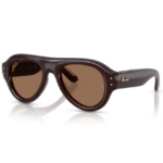 Occhiali da sole Ray-Ban RB4925 Aviator Puffer A$AP Rocky marrone scuro trasparente con lenti marroni