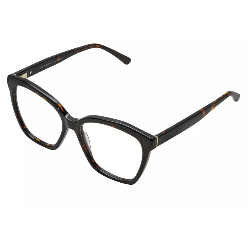 Occhiali Clark 1540 C2 cat-eye neri con dettagli havana e aste tartarugate