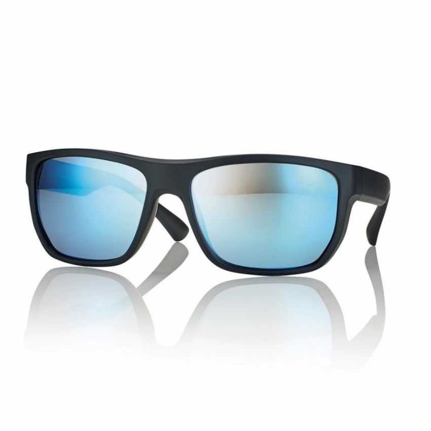Occhiali da sole galleggianti Centrostyle S0576 neri opachi con lenti polarizzate blu specchiate