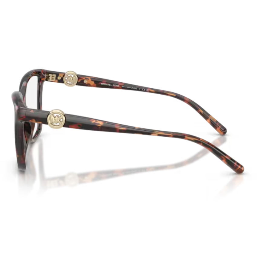 Occhiali Michael Kors Kobe tartarugati con forma squadrata e dettaglio MK dorato