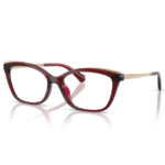 Occhiali da vista Michael Kors Matterhorn MK4204U 3949 Rosso Scuro Trasparente con dettagli dorati