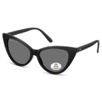 Montana Eyewear MP71 nero con montatura cat-eye opaca e lenti grigio fumé