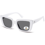 Montana MP193E bianco polarizzato con montatura cat-eye lucida e lenti grigio fumé